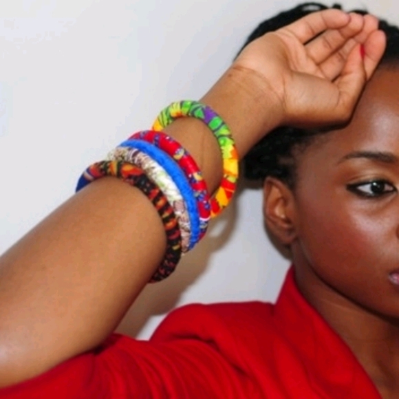 Jewelry - AFRICAN FABRIC BANGLE (SET OF 3)